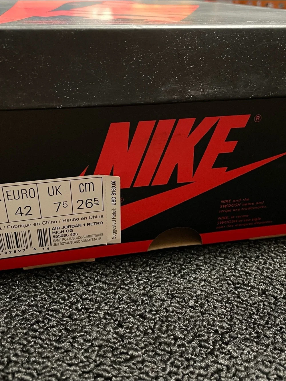 DS Nike Air Jordan 1 Retro High Game Royal 8.5